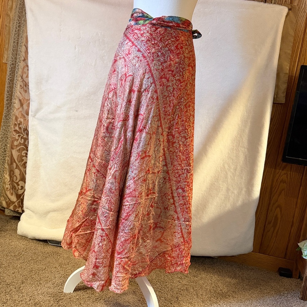 Colorful, Reversible Women's Convertible Silk Wrap Dress/Skirt
